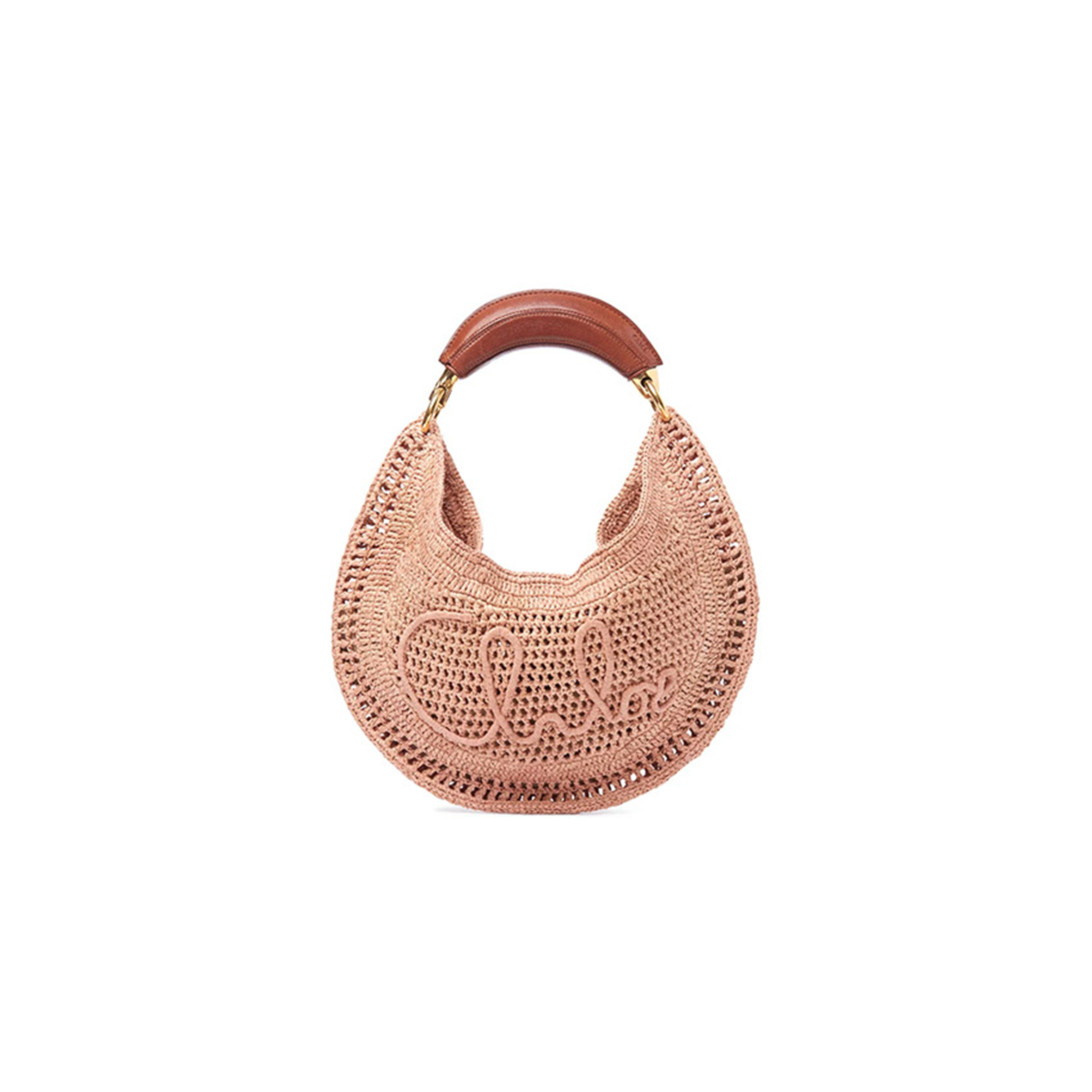 CHLOÉ SUMMER BANANA HOBO BAG IN RAFFIA CH25US902P0824M (36*21.5cm) 